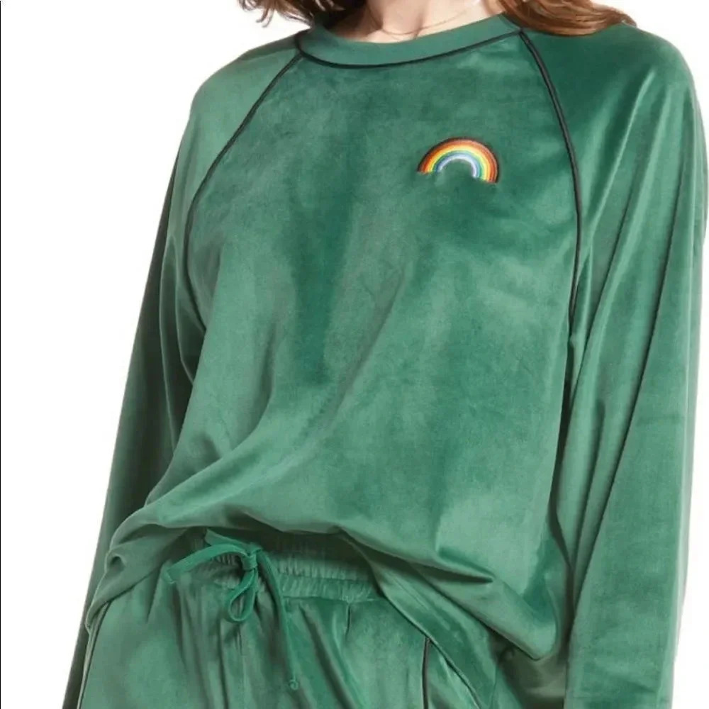 BP Green Velour Green Pride Sweatshirt Size Small